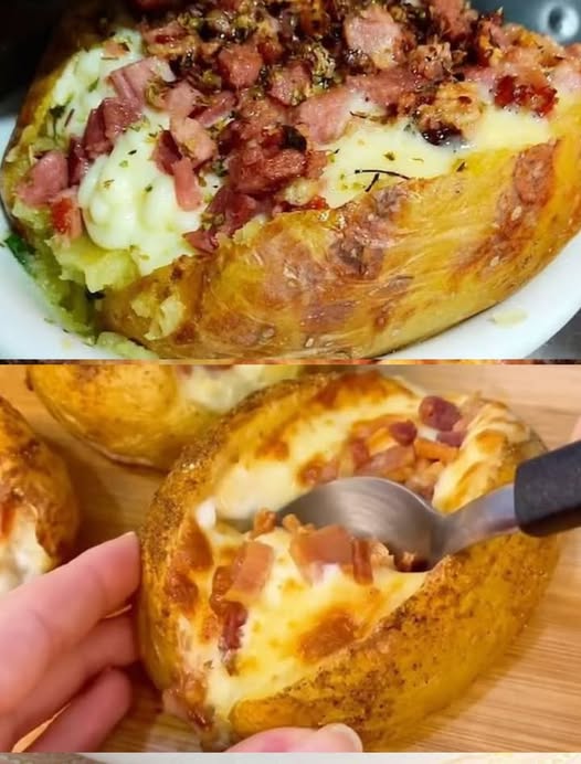Batata recheada de forno simples e deliciosa, todos vão aprovar, VEJA os ingredientes