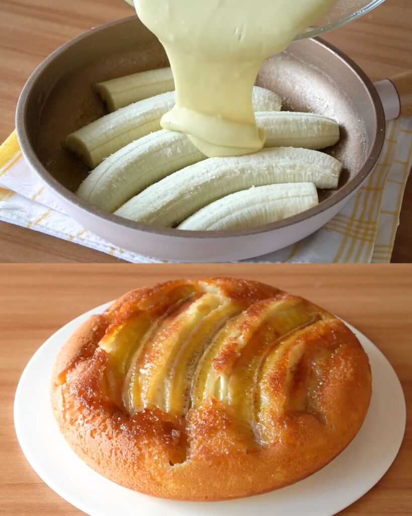 Bolo de Banana Invertido: Receita Super Simples com Apenas 1 Ovo e 2 Bananas