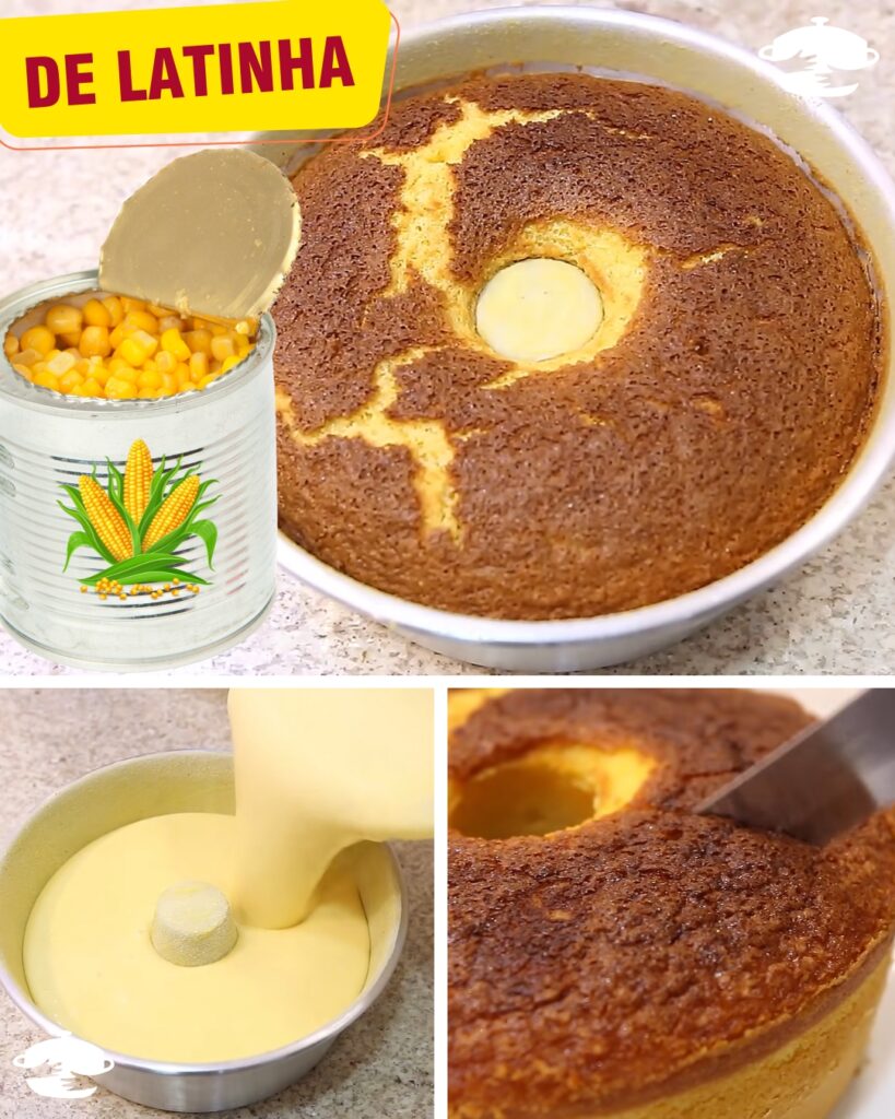 Com 1 lata de milho e 1 lata de leite eu fiz o bolo mais gostoso da face da terra