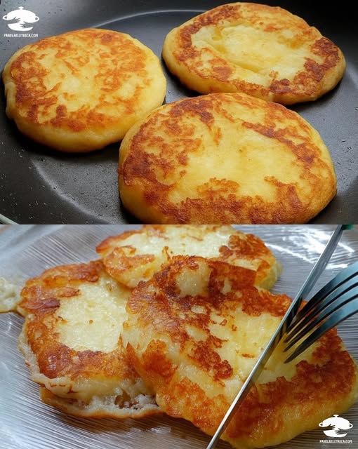 Lanche de frigideira delicioso feito com apenas 3 ingredientes simples.