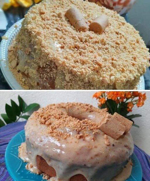 Bolo Junino de Paçoca, muito macio e crocante por fora