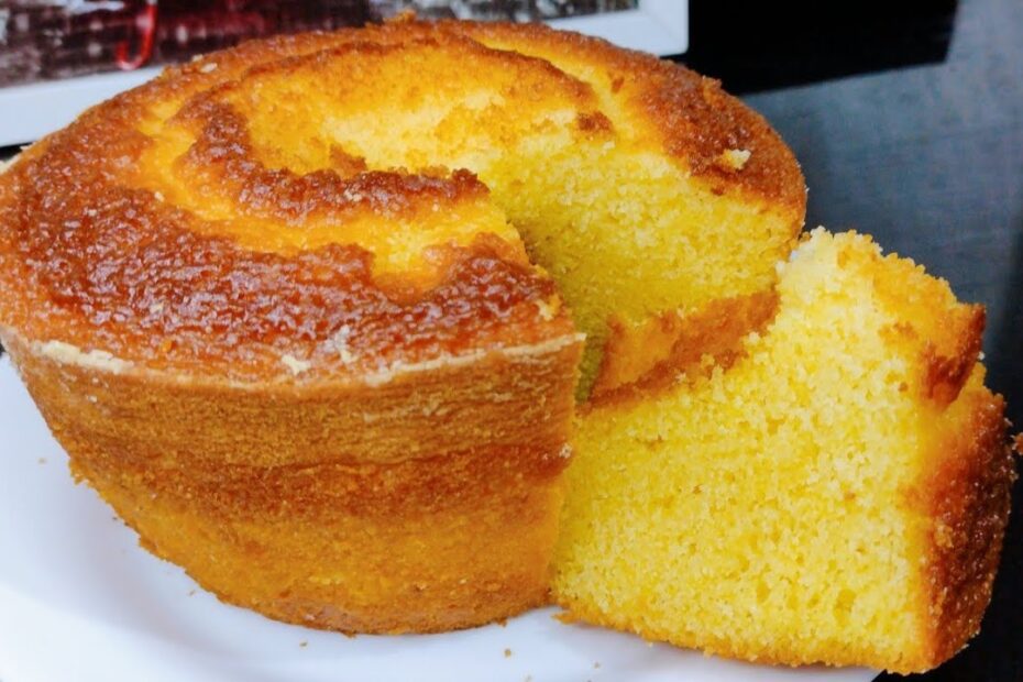 Bolo de Fubá com Laranja, muito fofinho e saboroso