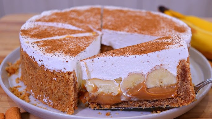 Cheesecake de Manteiga de Amendoim, Banana e Caramelo, cremoso por dentro e crocante por fora