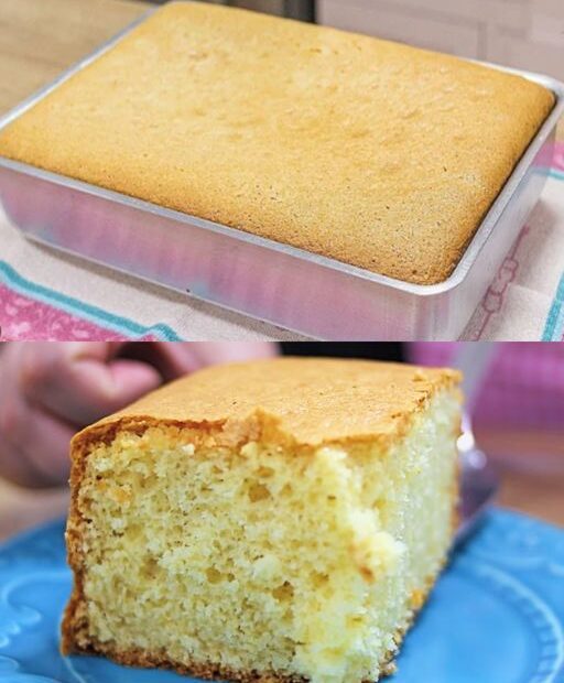 Bolo de trigo simples e macio tamanho família