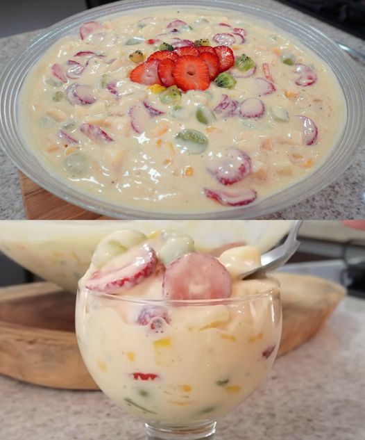 Salada de frutas cremosa