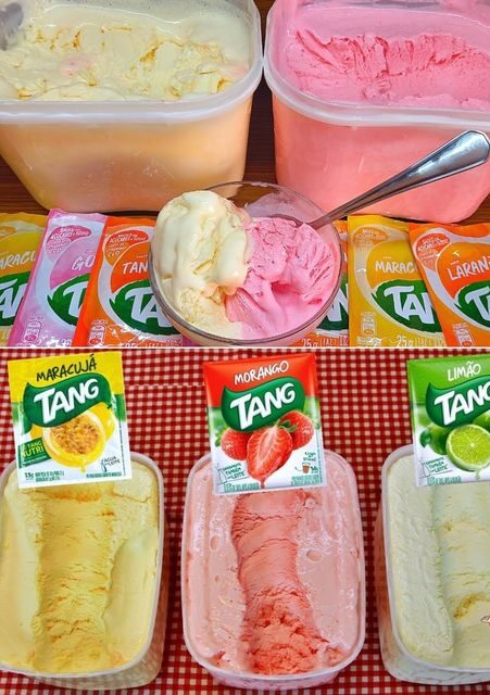 Sorvete caseiro com Tang