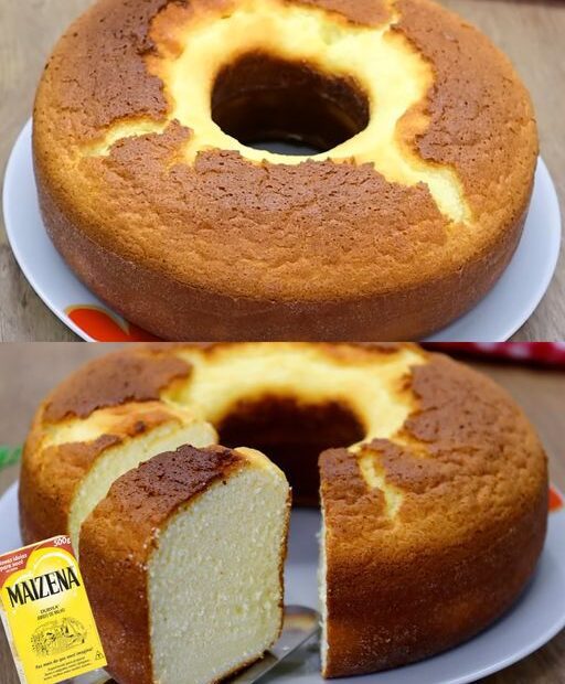 Bolo moça de maizena 3 ingredientes fácil e gostoso