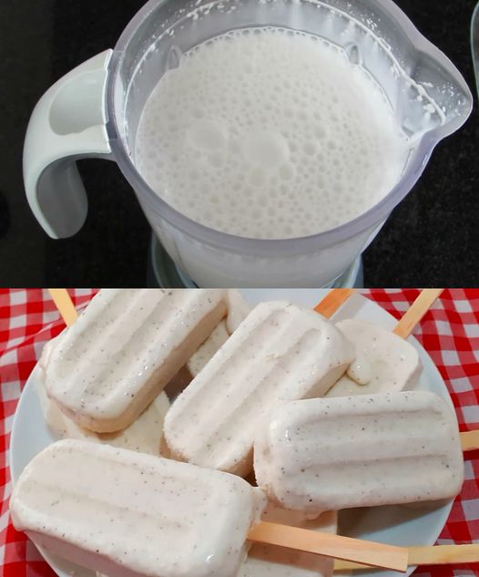 Picolé cremoso de coco caseiro