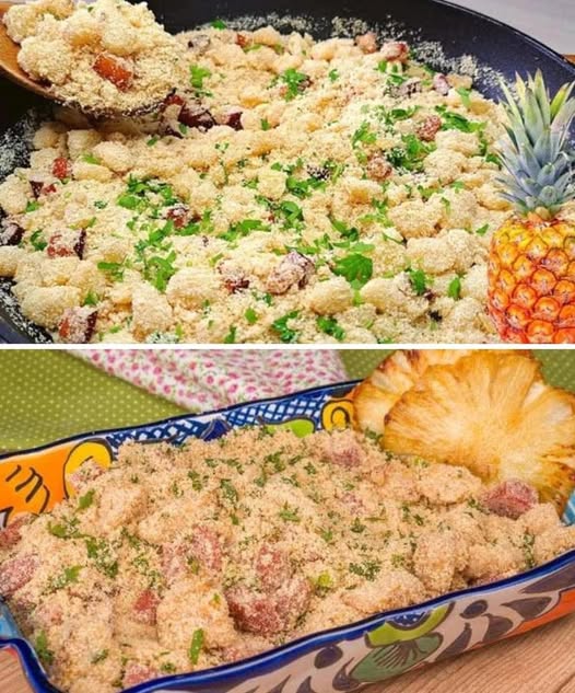 Farofa de abacaxi com bacon