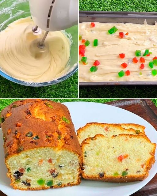 Bolo com frutas cristalizadas