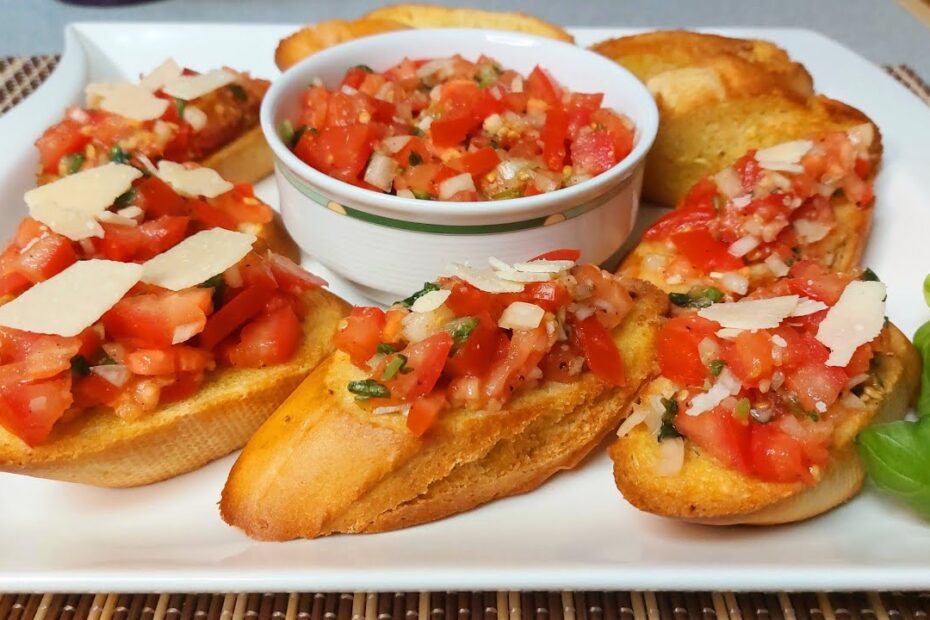A receita de aperitivo perfeita para qualquer ocasião – Bruschetta de Tomate e Manjericão.