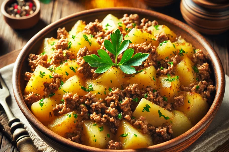 Simples e sempre saboroso para o jantar – Carne Moída com Batatas.