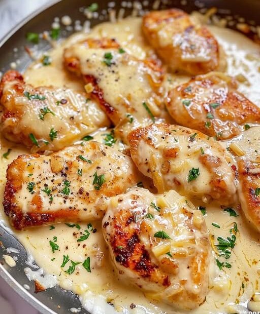 Peitos de Frango com Molho de Queijo e Alho Mais Cremoso