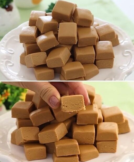 Quadradinhos de Doce de Leite sem ir ao fogo: Com apenas 2 ingredientes