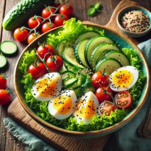 Salada de Alface com Ovo Cozido