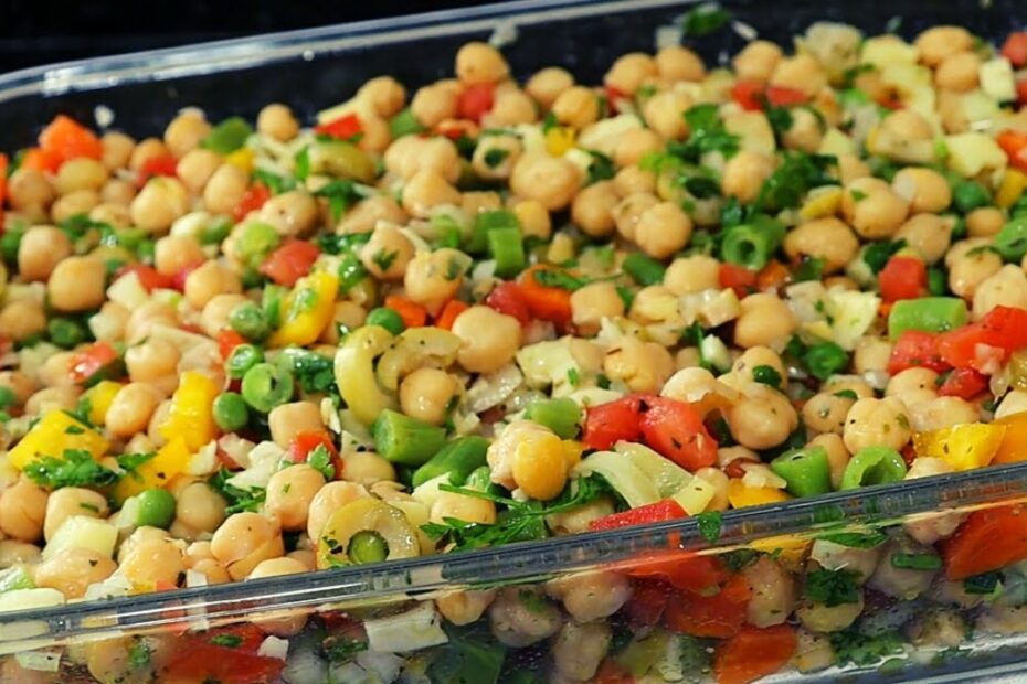Uma opção refrescante para o seu dia quente – Salada de Grão-de-Bico.