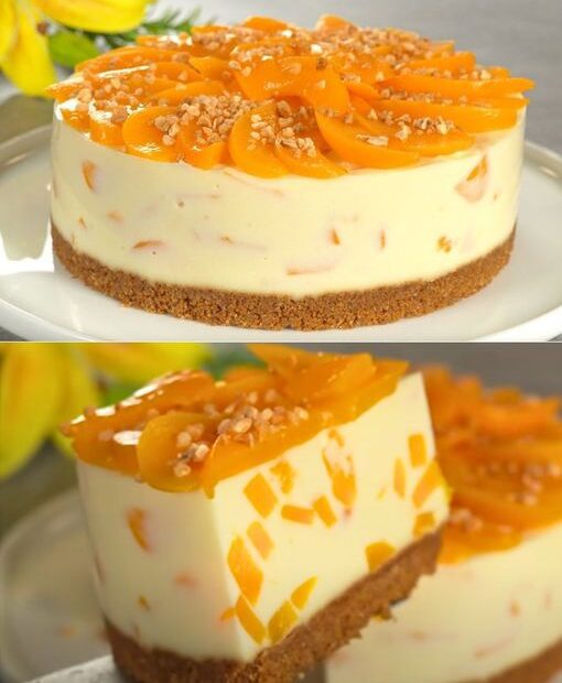 Bata o leite condensado com os pêssegos! Todos estão à procura desta receita de sobremesa! sem assar!
