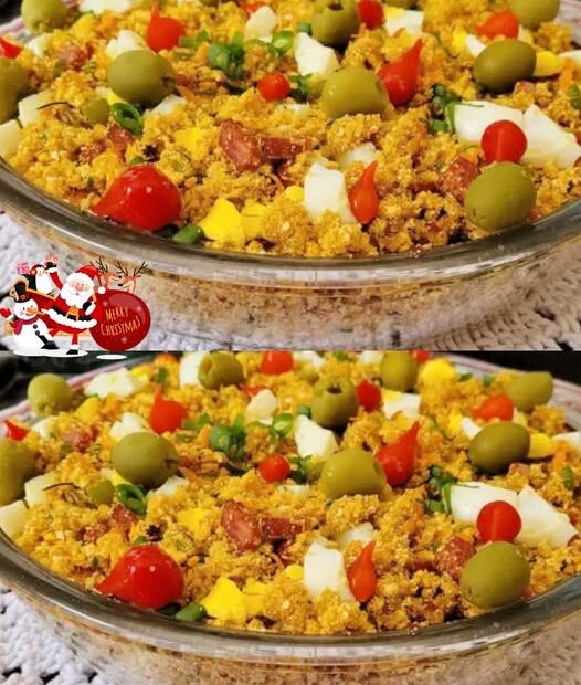 Farofa de Natal completa perfeita para acompanhar os pratos da sua ceia