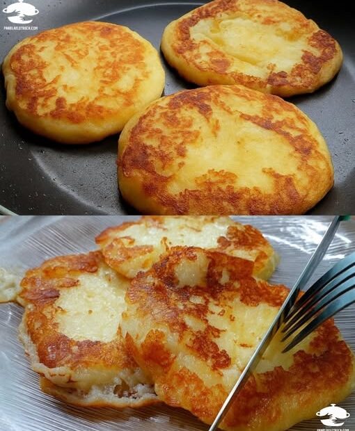 Lanche de frigideira delicioso feito com apenas 3 ingredientes simples.