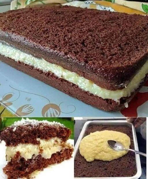 Bolo de Prestígio Molhadinho Simples, todo mundo ama aqui em casa