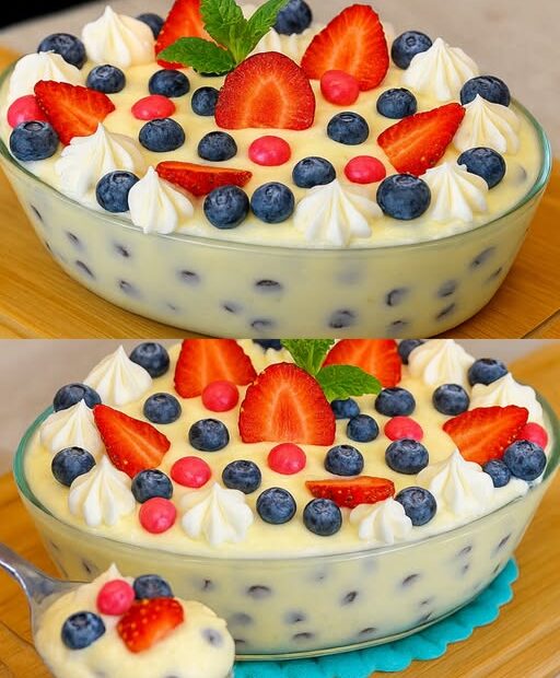 Sobremesa travessa gelada de 2 ingredientes preparada em apenas 15 minutos