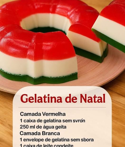 Gelatina de Natal, eu faço todo ano, é o maior sucesso