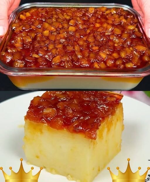 Pudim com Cobertura de Abacaxi Caramelizado