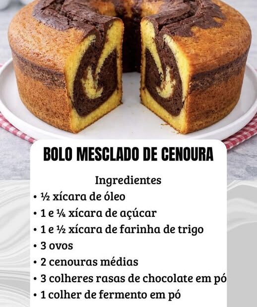 Bolo Mesclado de Cenoura da Vovó Ana: eu sempre faço pra servir com cafezinho, todos vão adorar