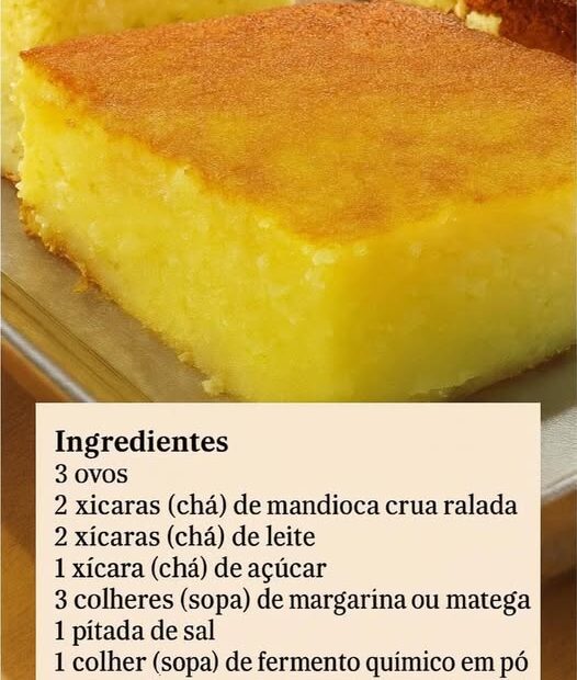 Bolo de mandioca que derrete na boca: eu sempre faço pra servir com o café