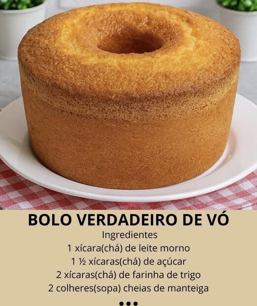 Bolo verdadeiro de Vó: é simples de preparar e combina com o cafezinho Bolo verdadeiro de Vó: é simples de preparar e combina com o cafezinho