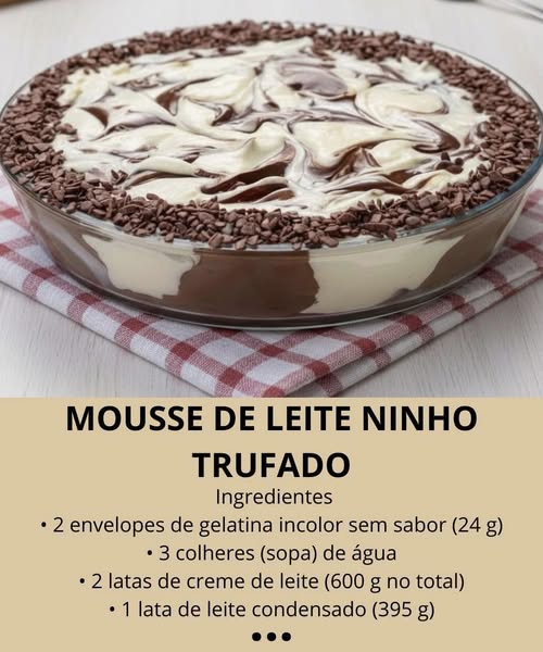 Mousse de Leite ninho trufado: depois que eu aprendi essa receita, eu só faço dessa forma