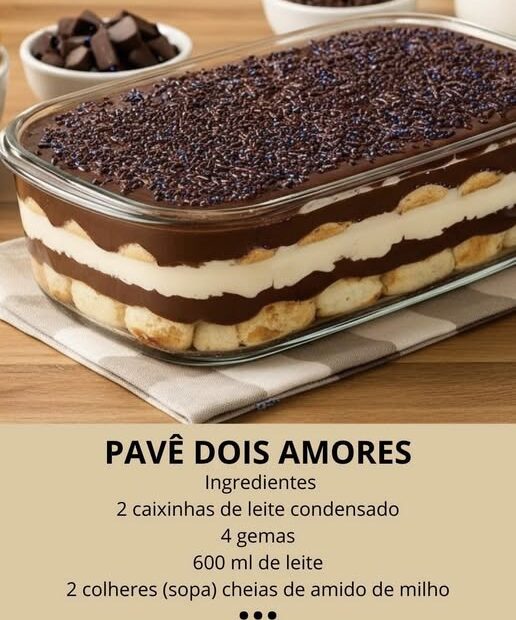 Pavê dois amores: ótima sugestão de receita pra você servir na sobremesa em família