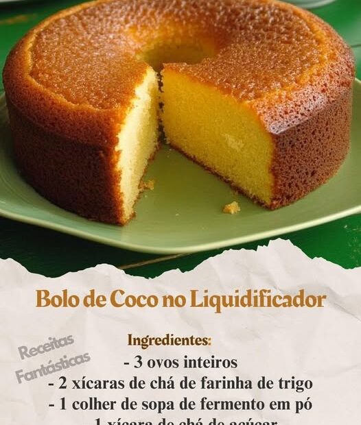 Bolo de Coco no Liquidificador: é fácil de preparar e combina demais com o Cafezinho