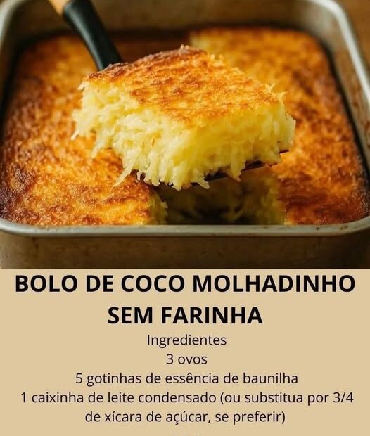 Bolo de Coco molhadinho sem farinha de Trigo: eu sempre faço pra servir com o cafezinho