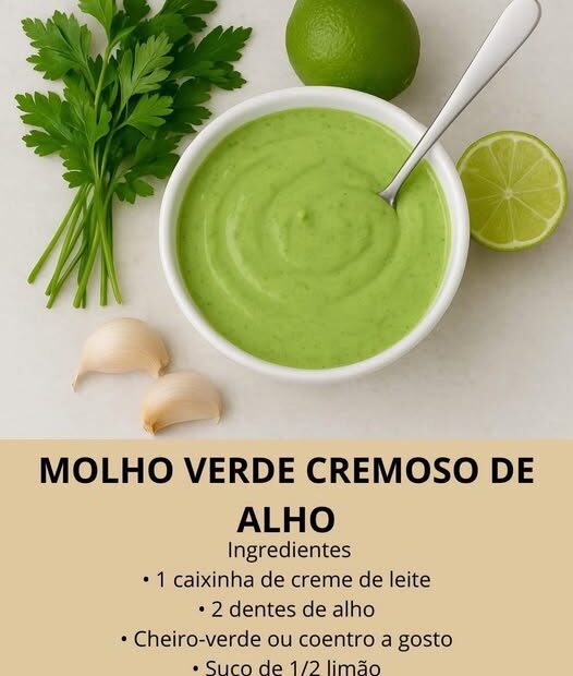 Molho verde cremoso de Alho: saiba como fazer essa receita deliciosa de forma simples