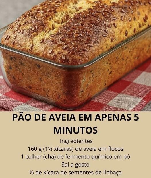 Pão de aveia em apenas 5 minutos: é fácil, prático e muito saboroso Pão de aveia em apenas 5 minutos: é fácil, prático e muito saboroso