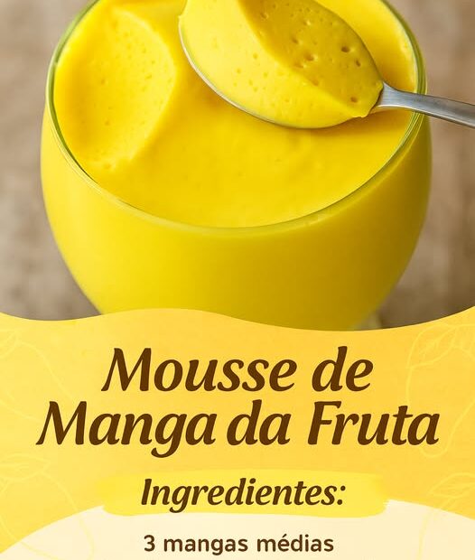 Mousse de manga com a fruta delicioso saudável e perfeito para a sobremesa