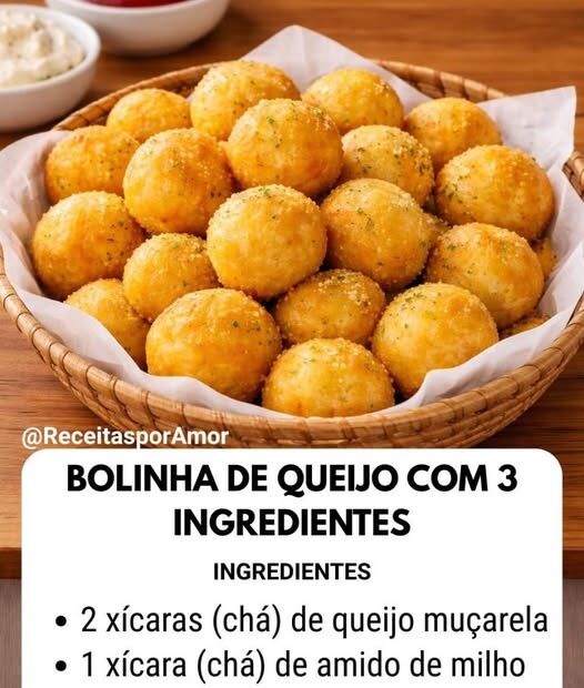 Bolinha de Queijo com 3 Ingredientes (Super Fácil!)