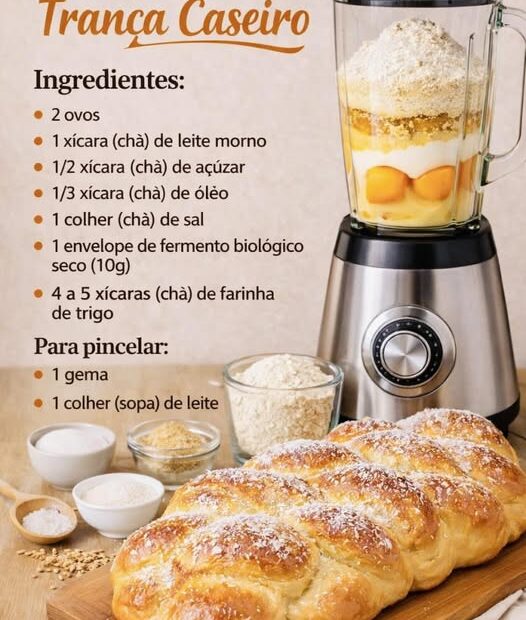 Pão Doce de Trança Caseiro. Macio, fofinho e perfeito para o café!