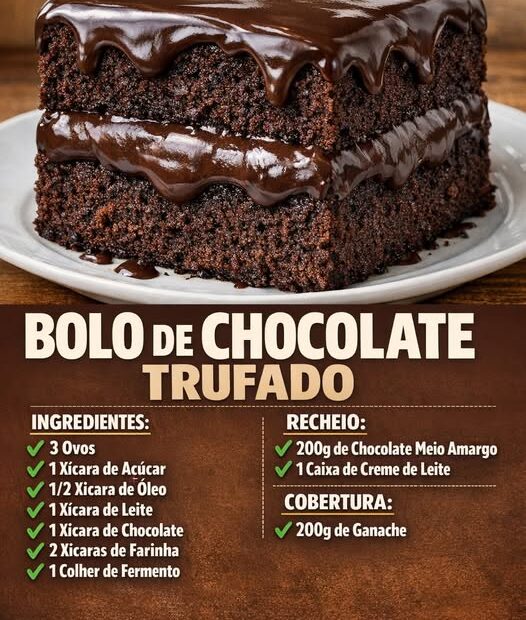 BOLO DE CHOCOLATE TRUFADO