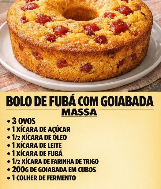 Bolo de Fubá com Goiabada, veja o passo a passo