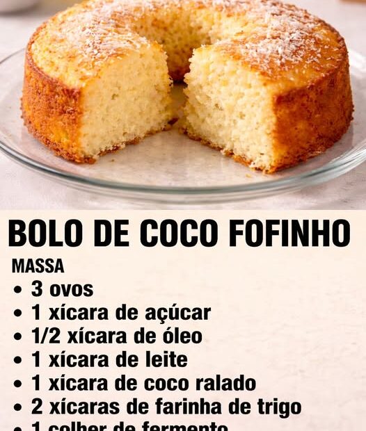 Bolo De Coco Fofinho, veja o passo a passo