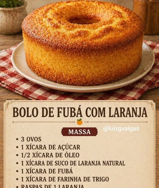 Bolo De Fubá Com Laranja