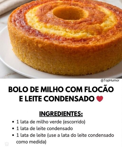 Bolo De Milho Com Flocão e Leite Condensado