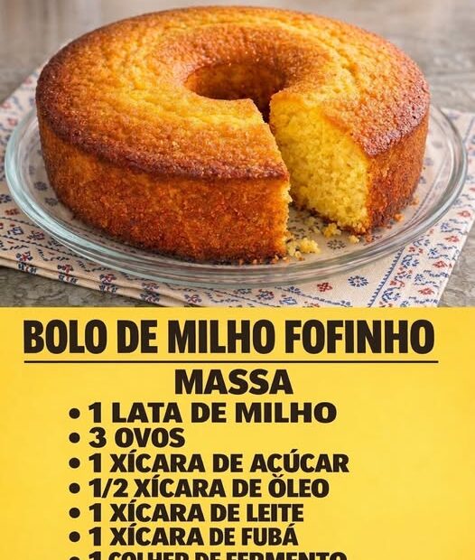Bolo De Milho Fofinho, é muito fácil e derrete na boca