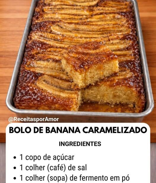 Bolo de Banana Caramelada de Liquidificador — Fofinho, Úmido e Irresistível
