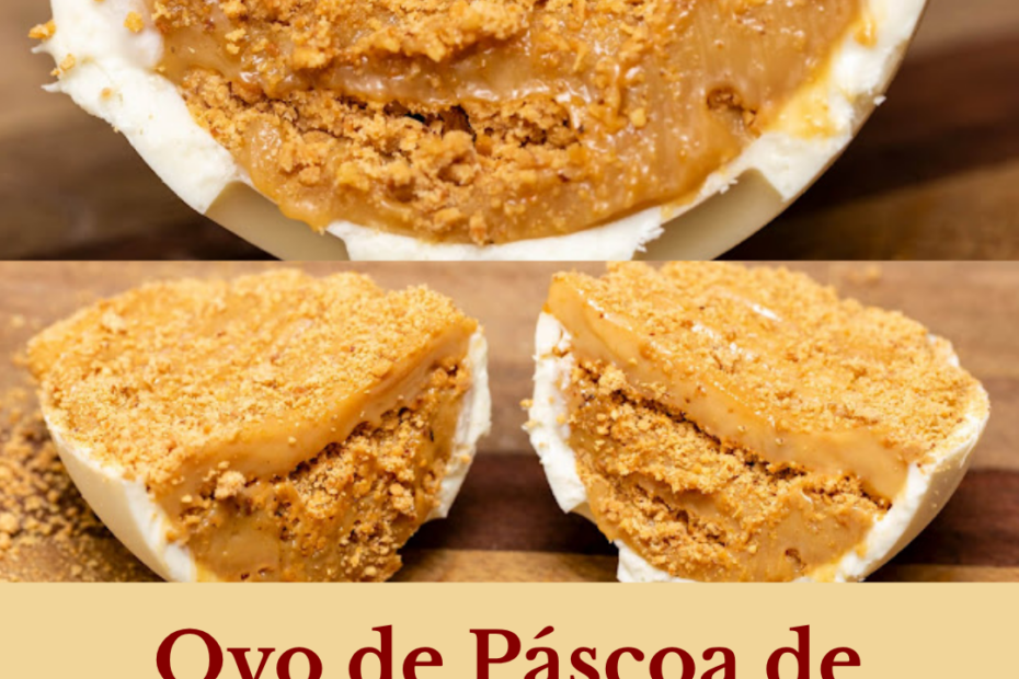 Ovo de Páscoa de Doce de leite e Paçoca com apenas 3 ingredientes Ovo de Páscoa de Doce de leite e Paçoca com apenas 3 ingredientes