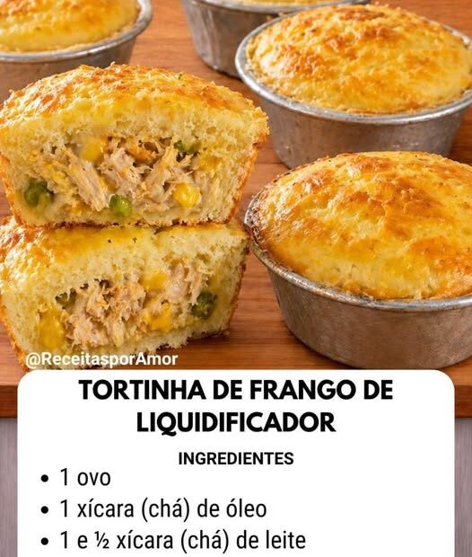 Tortinha de Frango de Liquidificador — Leve, Cremosa e Fácil de Fazer!