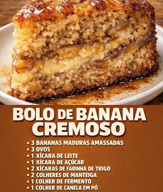 bolo de banana cremoso