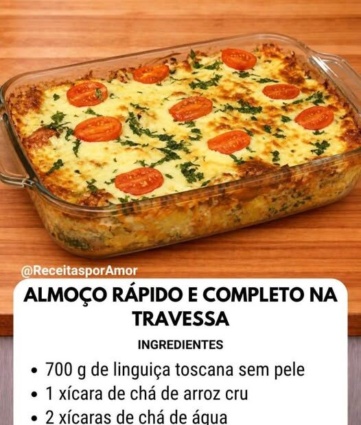 Almoço Rápido e Completo na Travessa, eu sempre faço aqui em casa